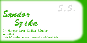 sandor szika business card
